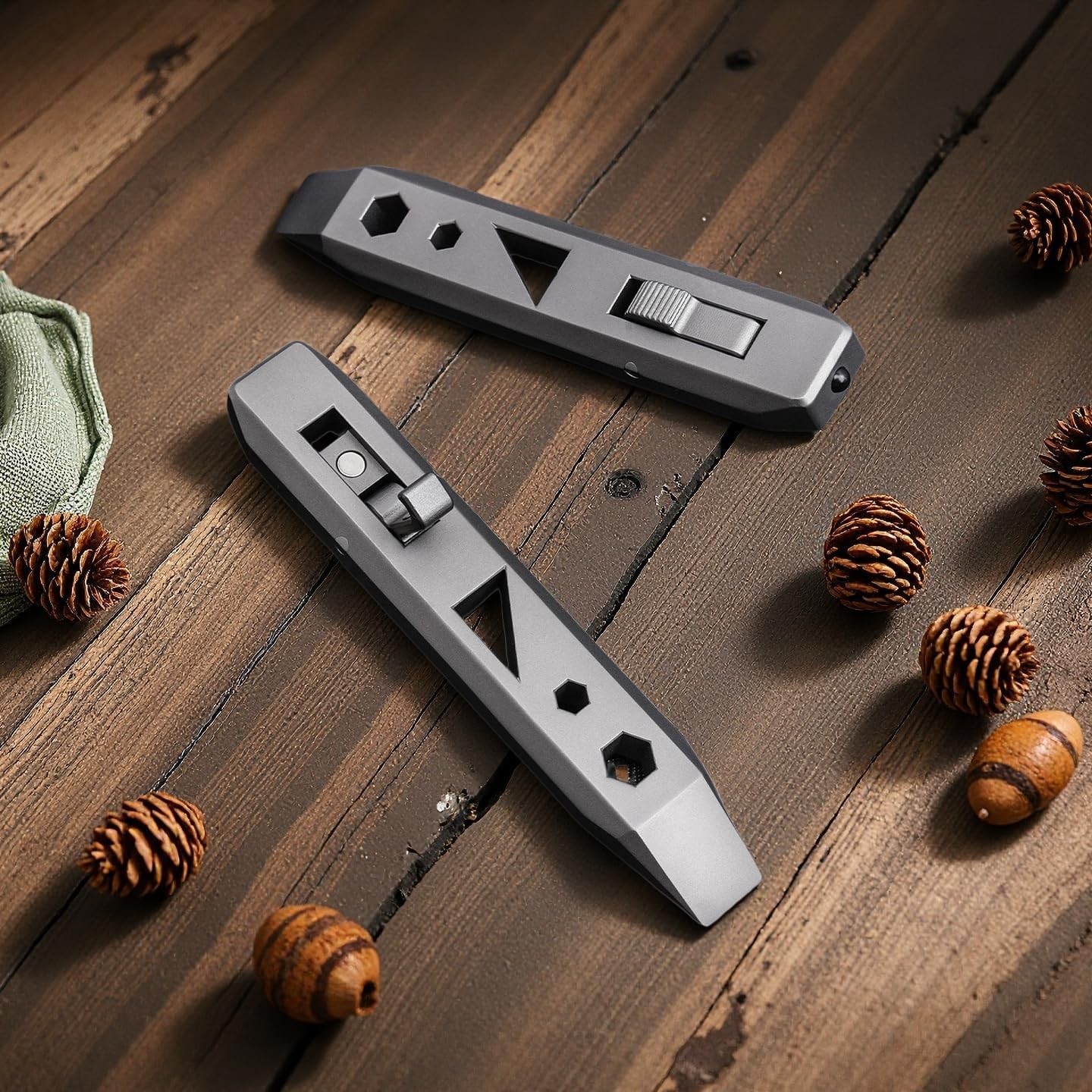 6-in-1 Titanium alloy EDC Pry Bar Multi-Tool- Bottle Opener, Wrench, Nail Puller