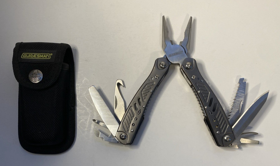 Guidesman Multi Tool Pliers Knife w Sheath Folding Stainless Steel