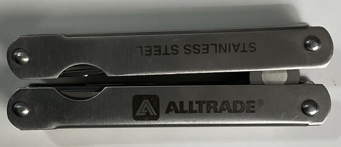 Alltrade Stainless Steel Multi-Tool With Brown Leather Case
