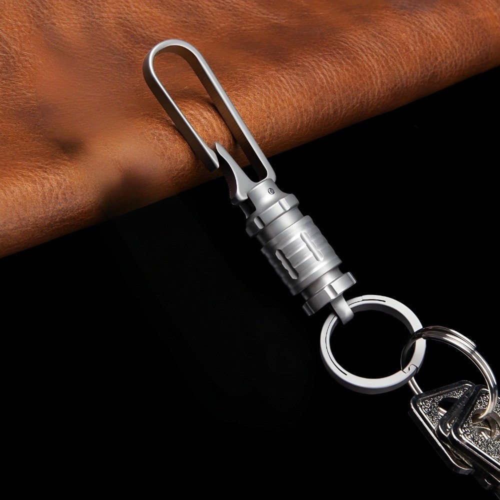 Titanium Alloy Quick Release Keychain Belt Clip Car Key Holder Ring EDC Durable