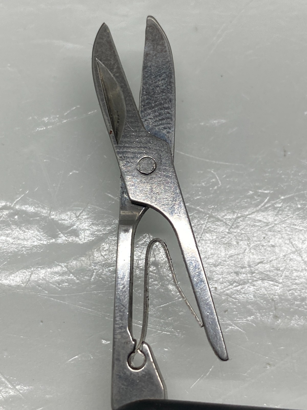 Mini Swiss Army Style Knife Keychain Multi Tool LED Light Scissors Pocket