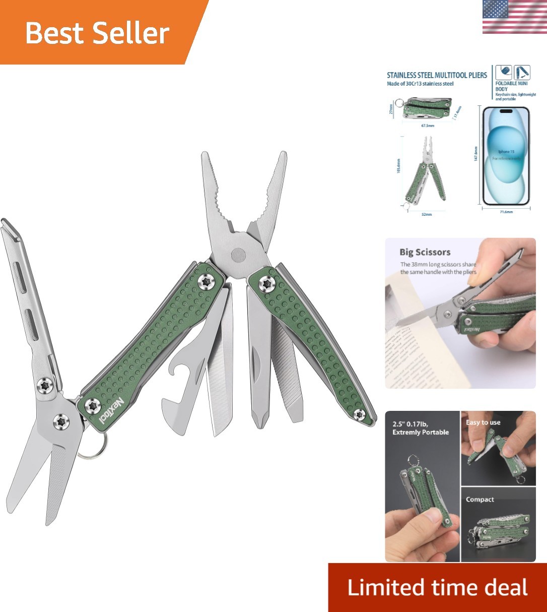 Portable Keychain Multitool – 10-in-1 Mini Pocket Knife for Men & Outdoor Fun