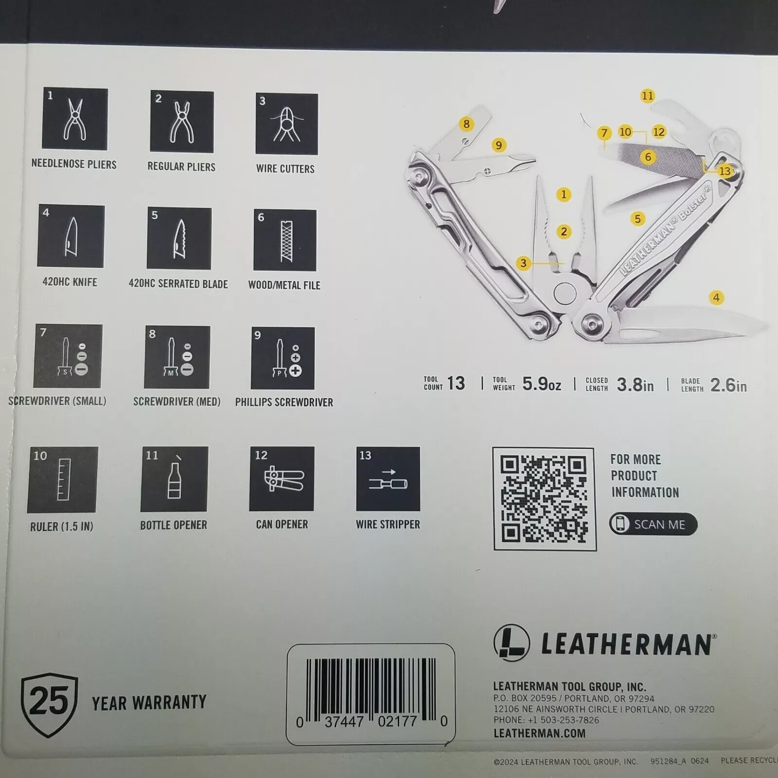 LEATHERMAN BOLSTER Multi Tool Pliers Pocket Knife & Nylon Sheath NEW
