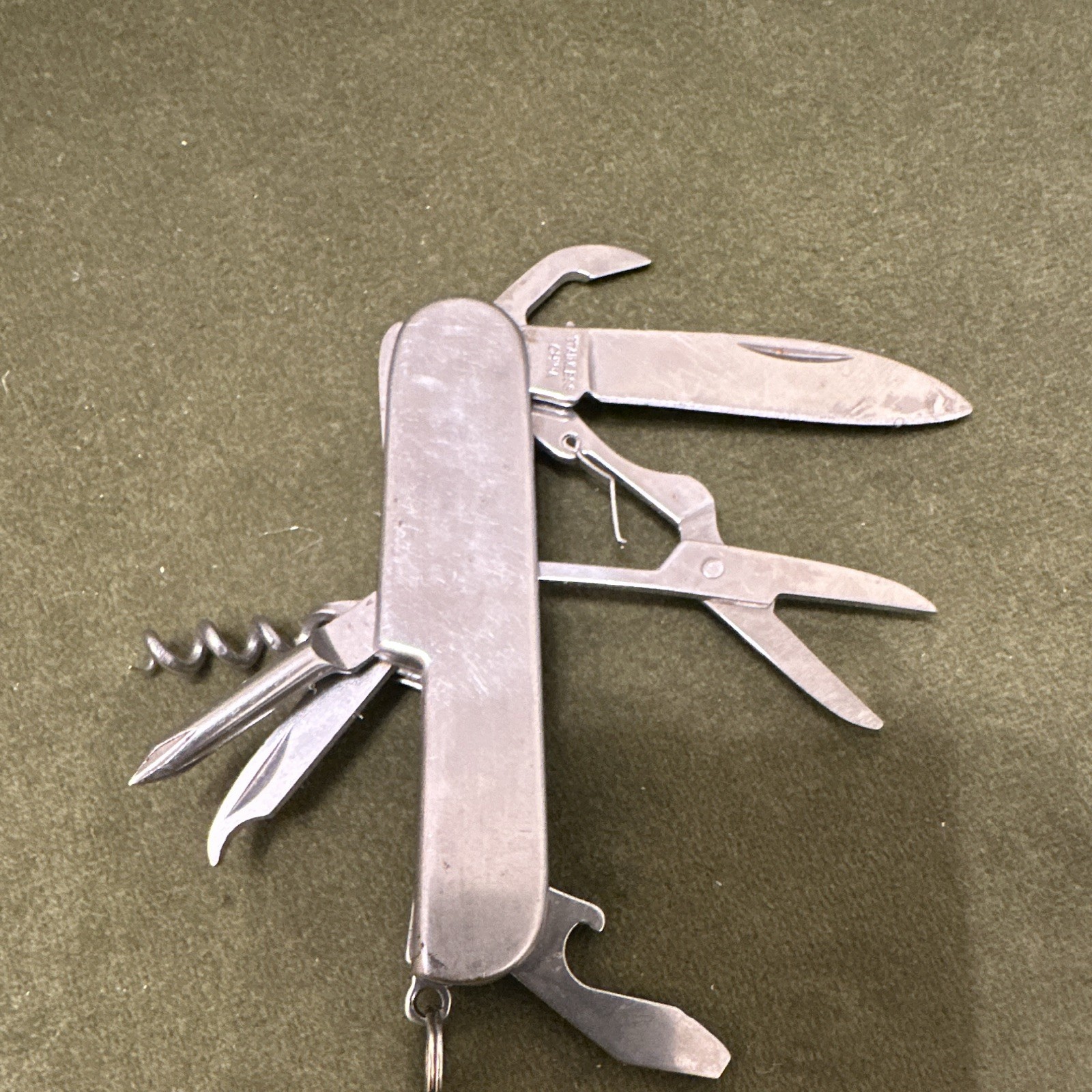 Stainless Steel Multi-Tool Pocket Knife Silver 6 Tools 2.5in Blade Keyring