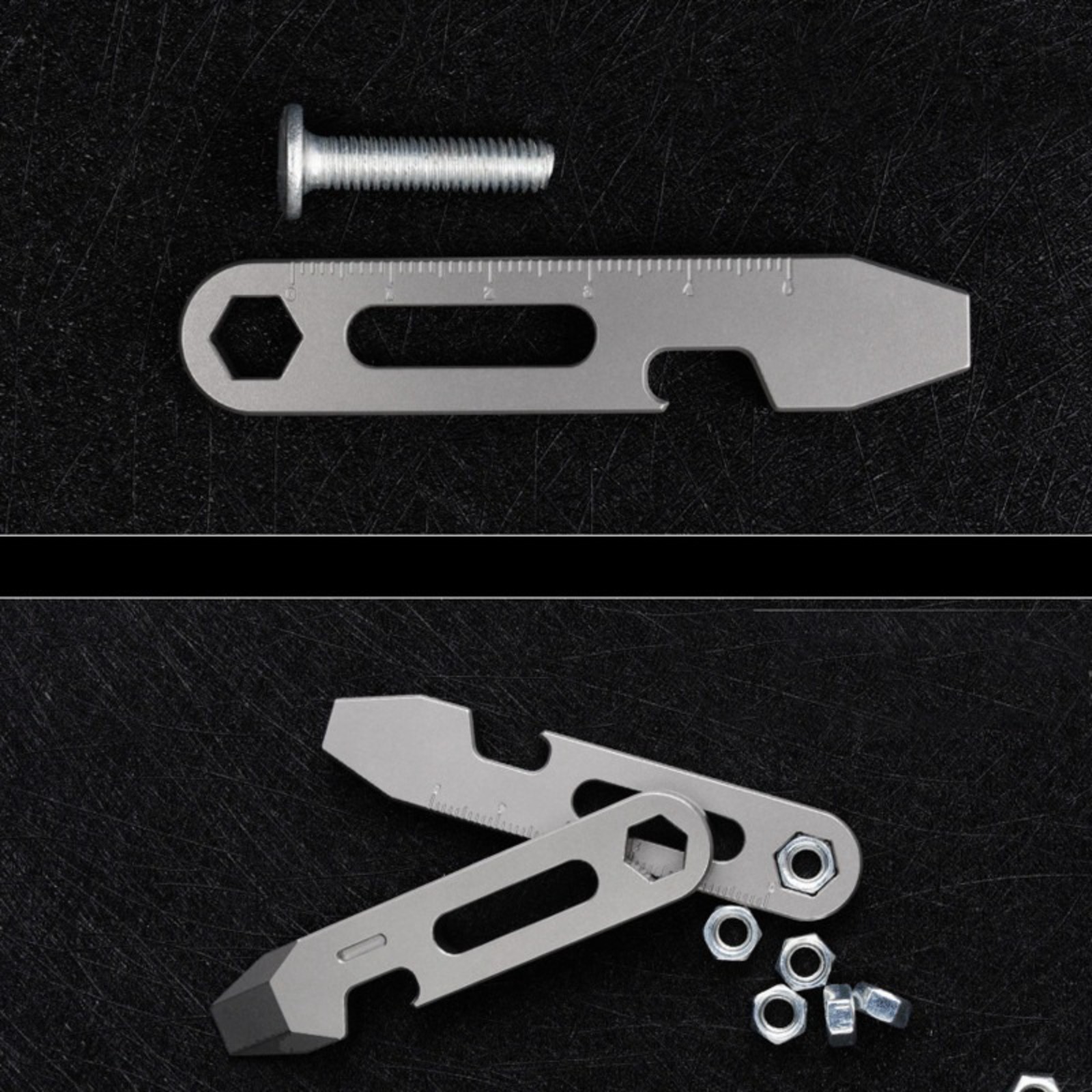 1PC Mini Titanium Alloy Keychain Pry Bar Crowbar Opener EDC Outdoor Multi Tools
