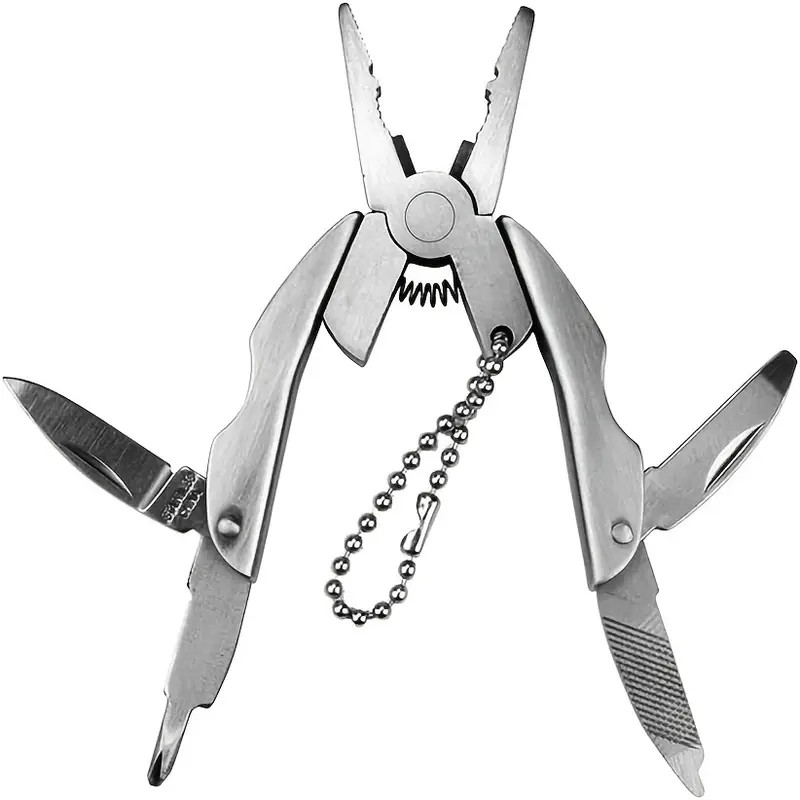 Stainless Steel Portable Multi-Tool Pliers Combo Knife Bit ScrewDriver Keychain