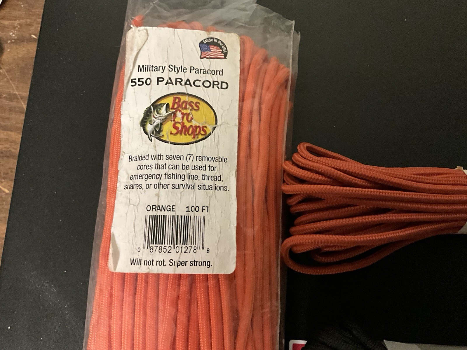 PARACORD 550 200ft (100 + 50 + 50) total UST, REI & Bass Pro Shops NEW