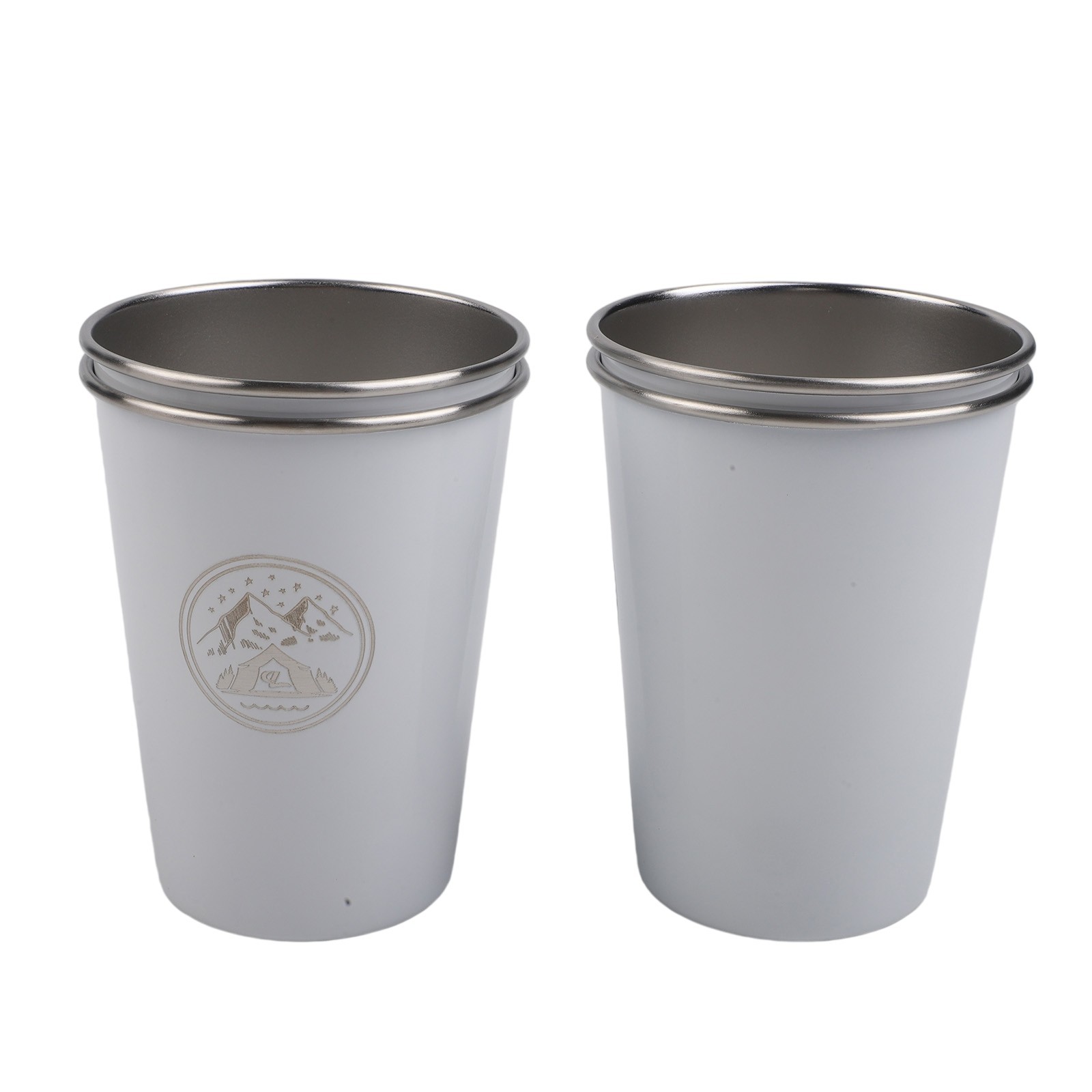 Campsite Essential 304 Stainless Steel Cups with Colorful Adventure Themes