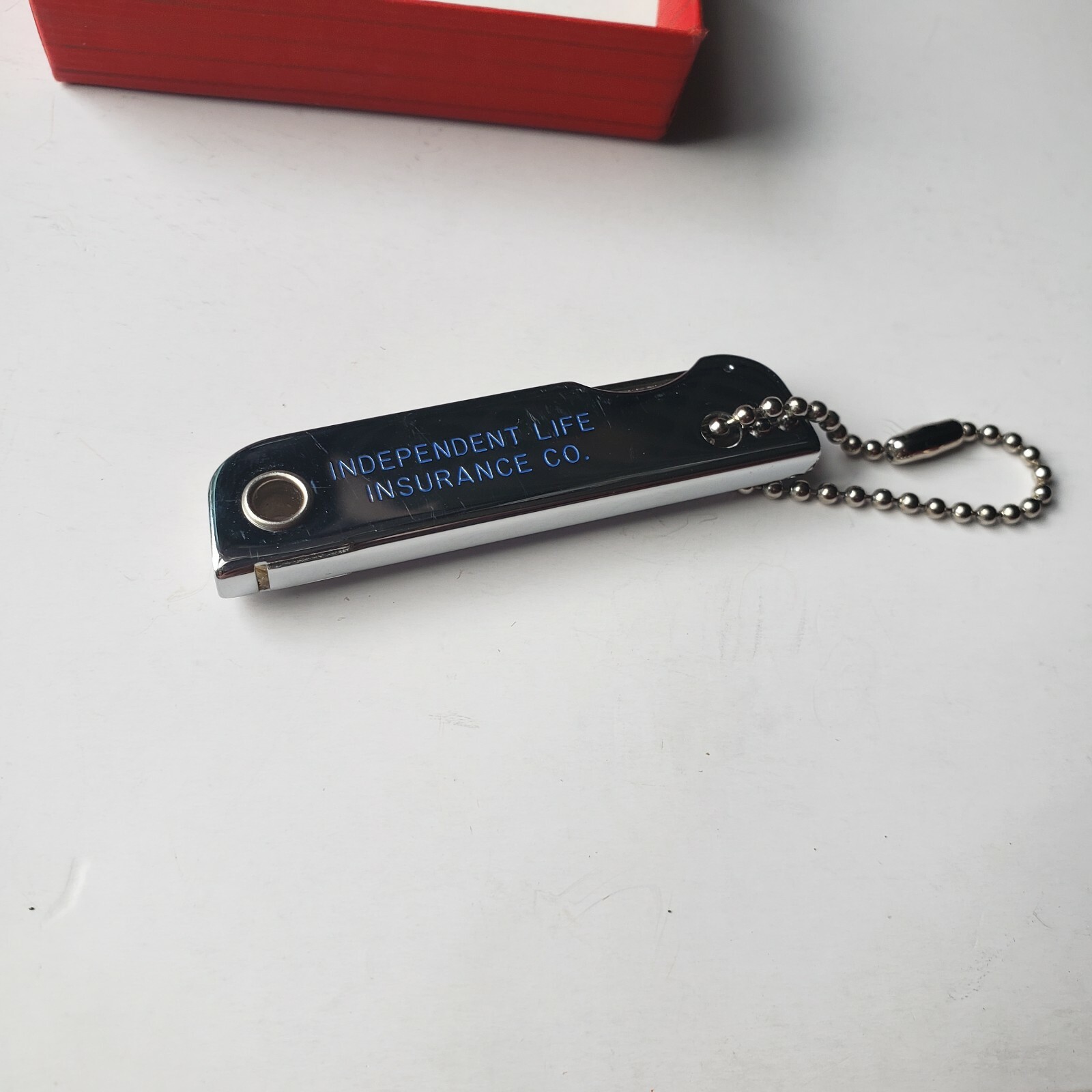 Multi-tool Knife Keychain Independent Life Insurance Co. Fl. Chrome Advertising
