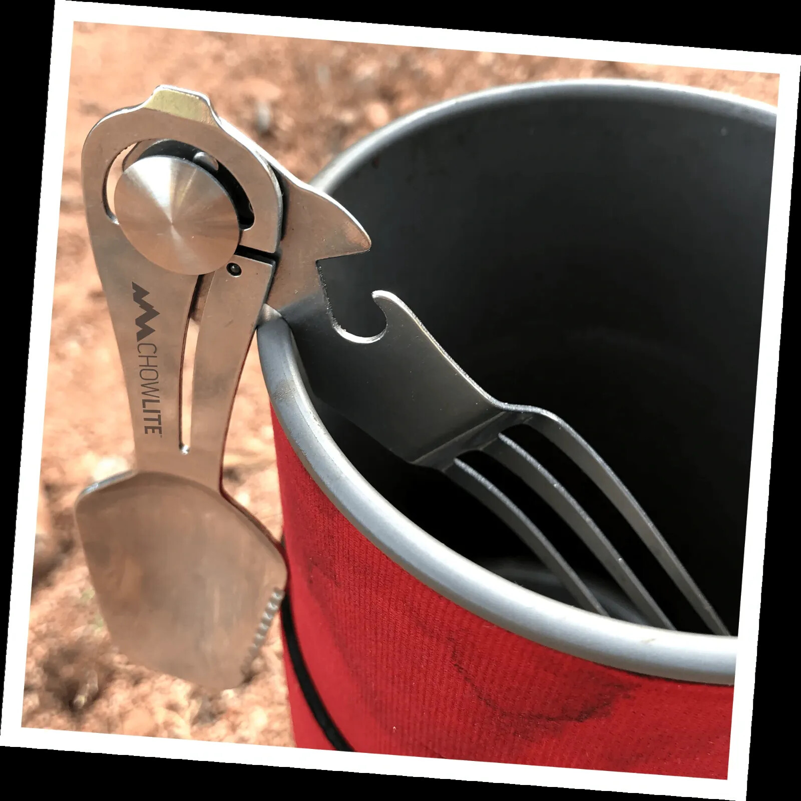 NEW Outdoor Edge ChowLite Folding Mealtime Multitool Fork Spoon Chow-Lite