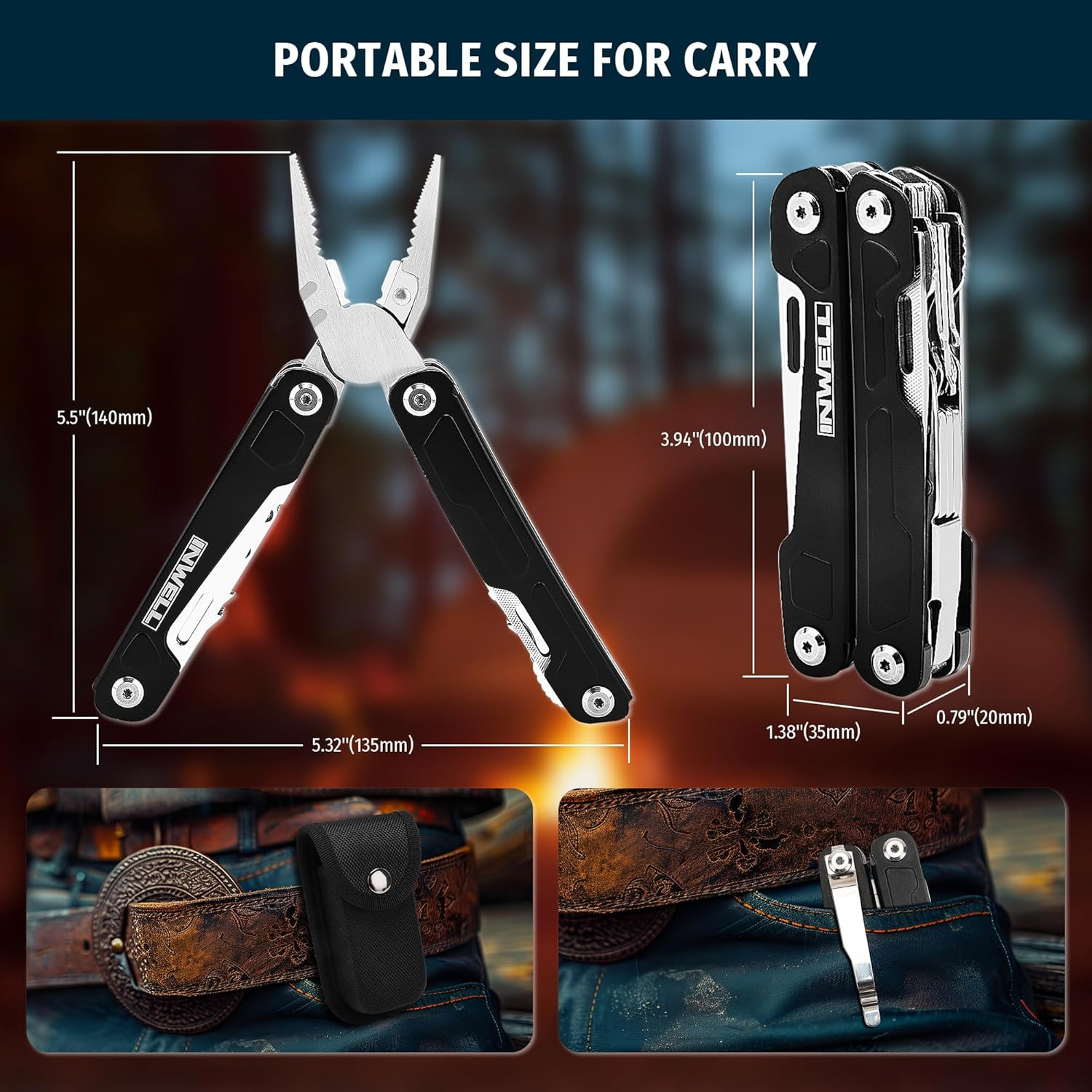 16-In-1 Multitool Pliers, Portable Camping Multi Tool with Safety Lock, Outdoor
