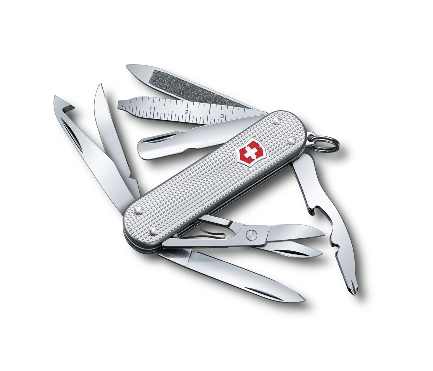 Swiss Army Knife, MiniChamp Silver Alox, Victorinox 0.6381.26US2, New In Box