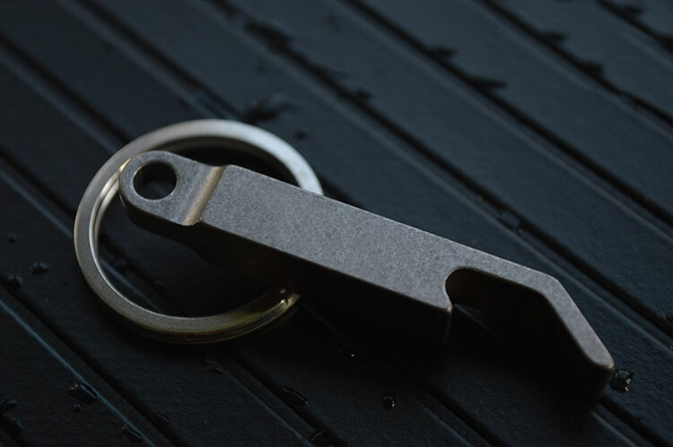 Large Size Titanium Alloy Bottle Opener Keychain Pendant Multi EDC with Key Ring