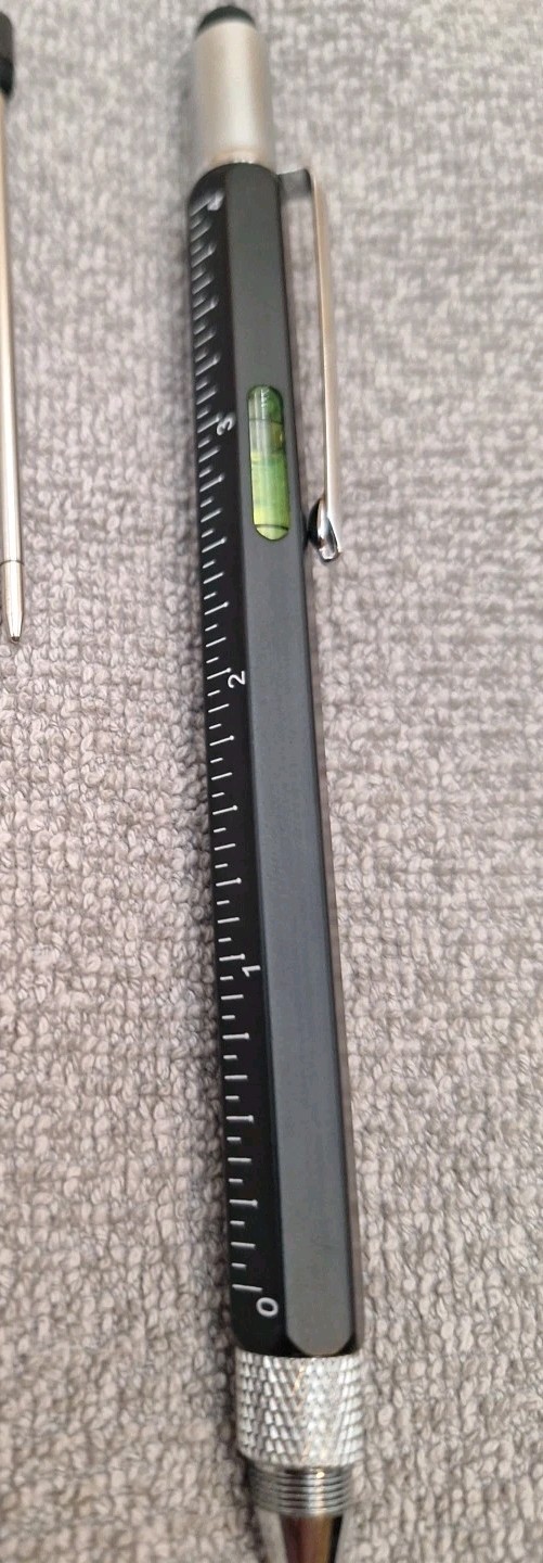 Multitool Pen 6 in 1 Tools Pen-Stylist-Ruler-Bubble Level-Philips & Flathead SD