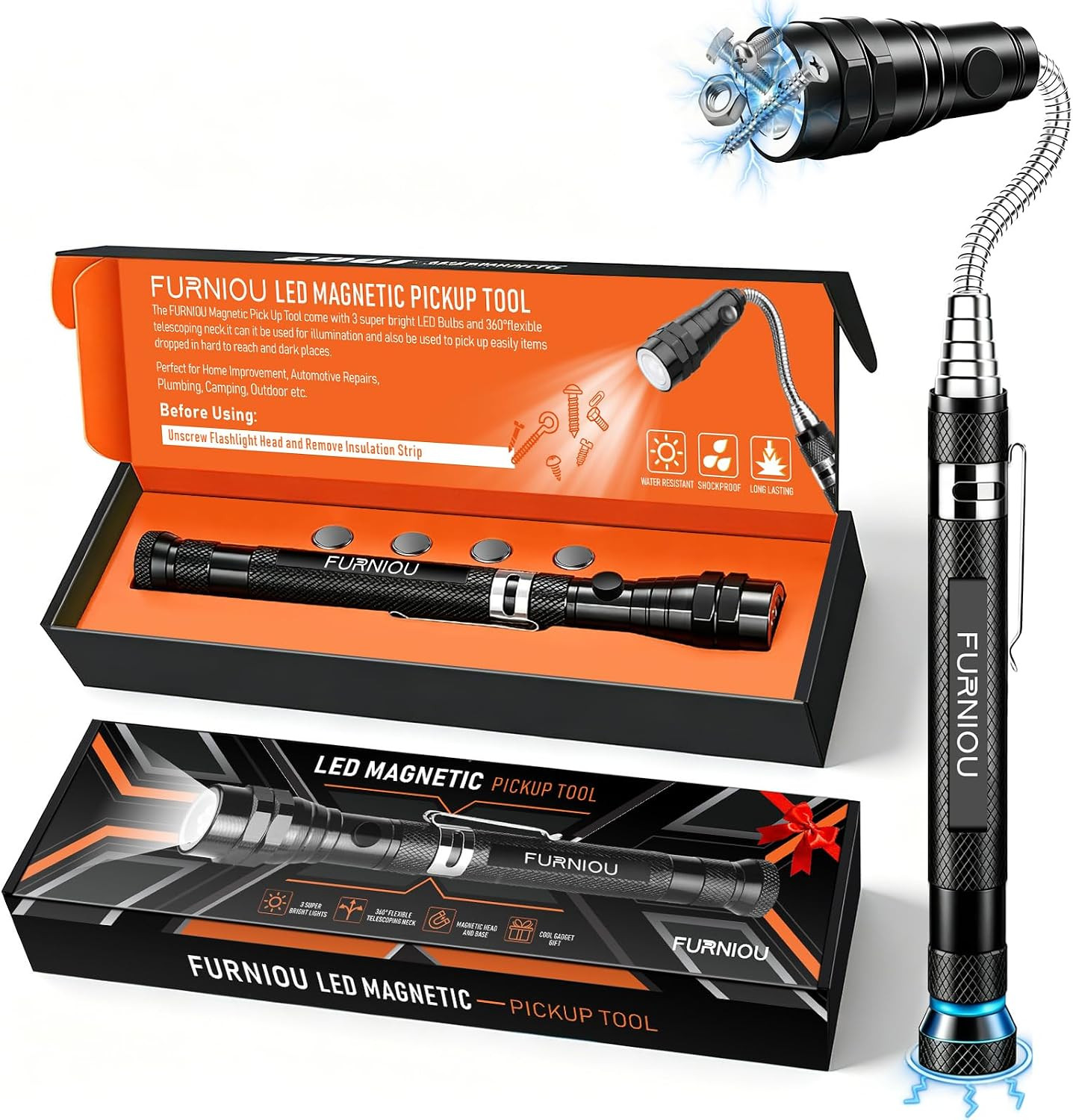 Gifts for Men, LED Magnetic Pickup Tool, Stocking Stuffers for Adults | Birthday