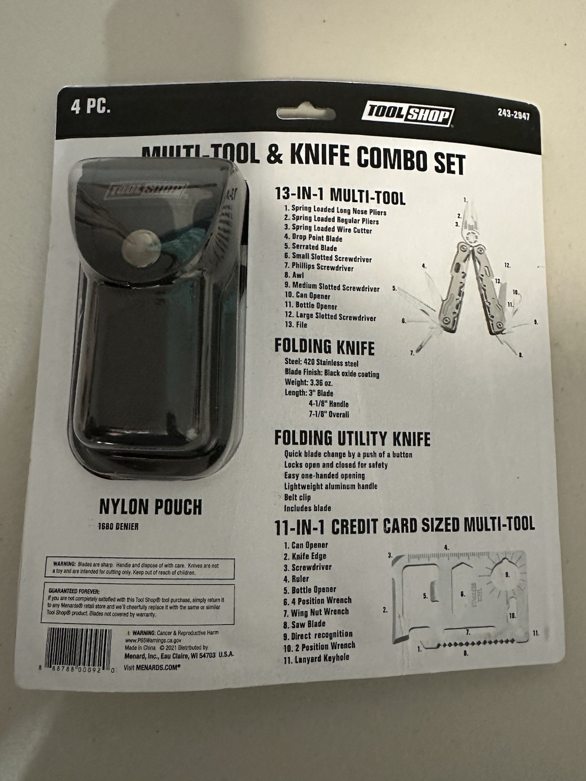Multi-Tool & Knife Combo Set With Case