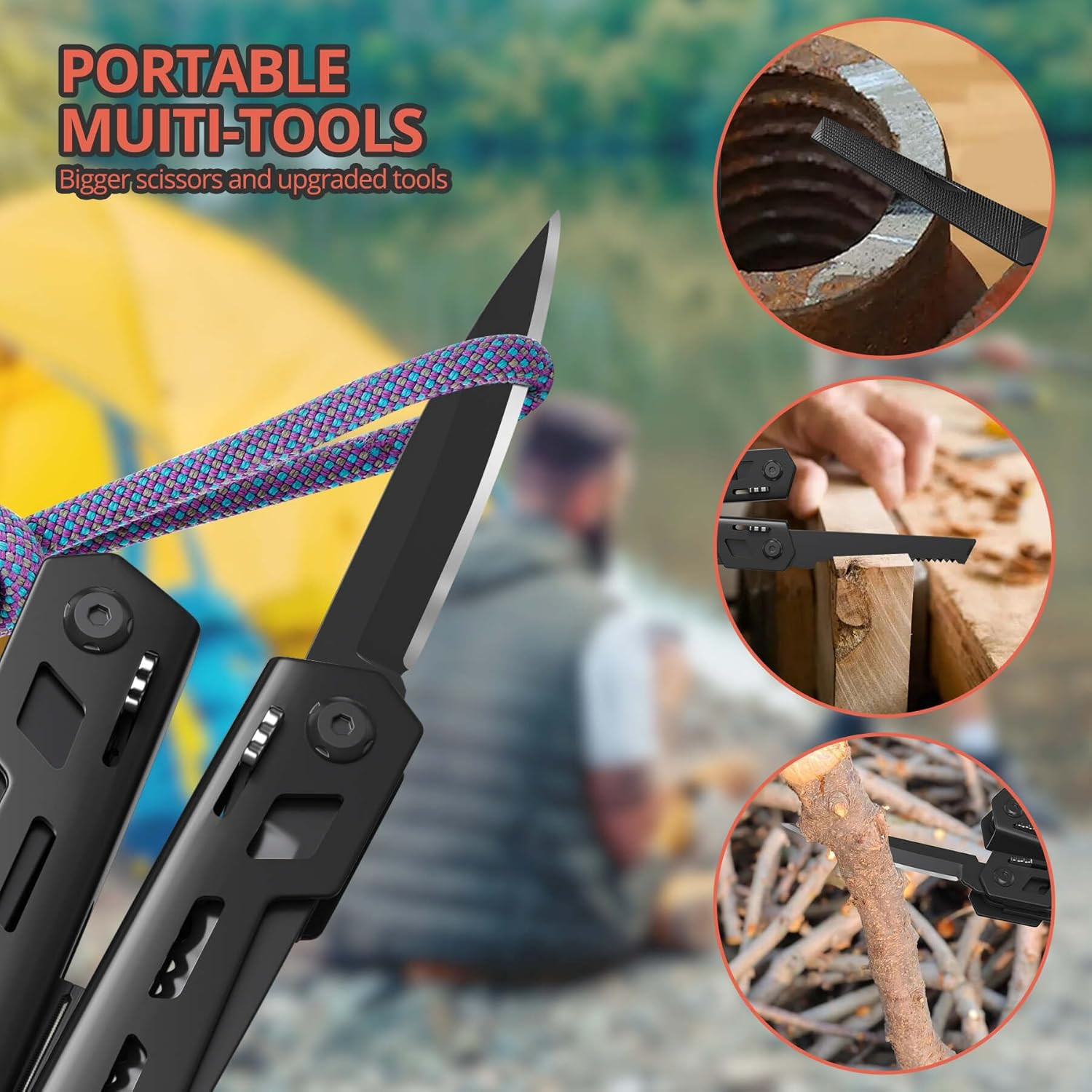 Multitool 17-In-1 Stainless Steel Multi Tool with Pocket Knife Needle Nose Plier