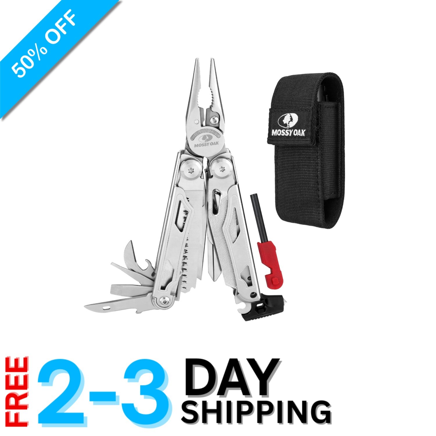 Durable 19-in-1 Multitool with Self-Locking Pliers & EDC Sheath for Adventurers