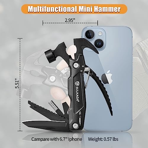 Gifts for men,Multitool Hammer 15 in 1 Camping Accessories Survival