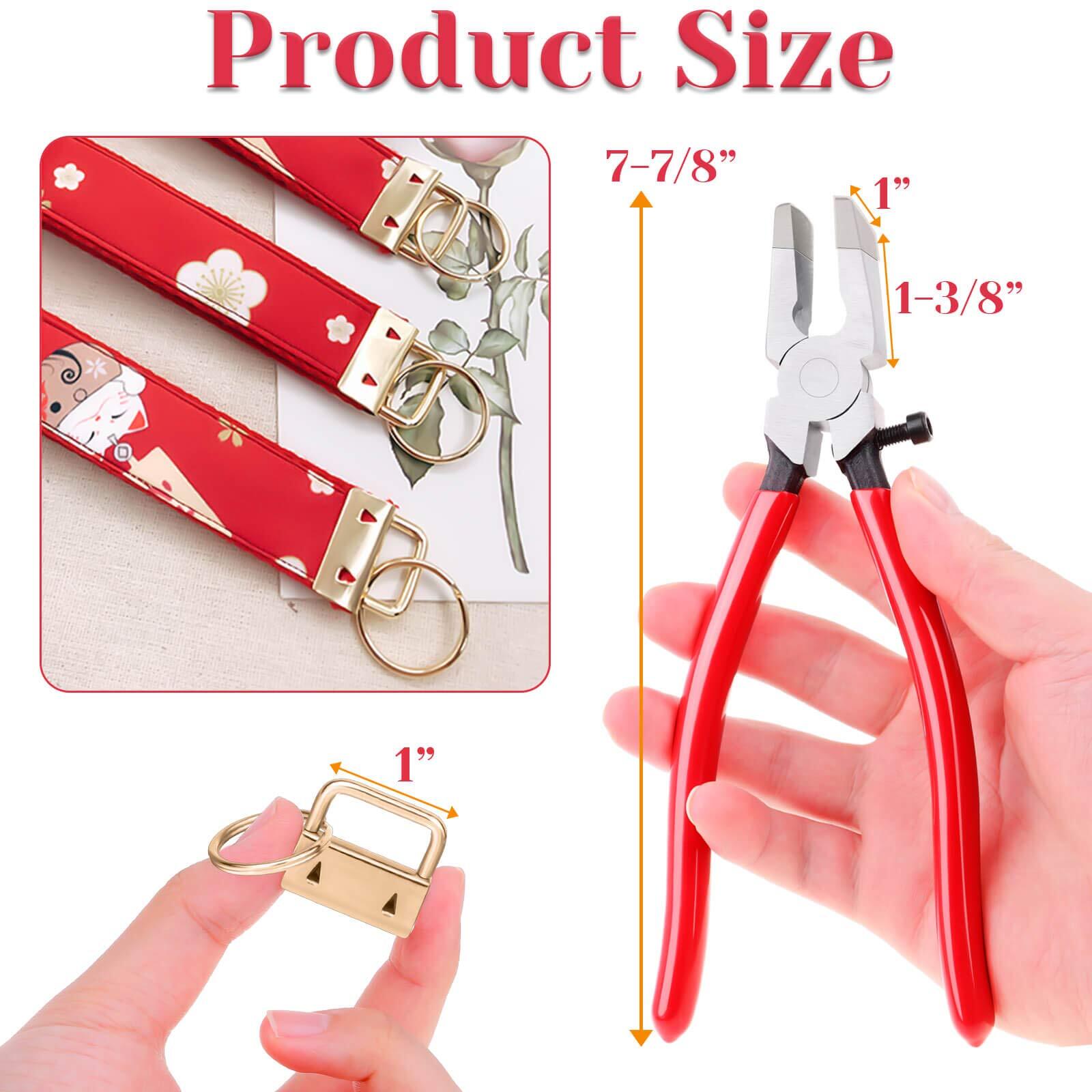 50 Key Fob Sets 1″ – Lanyard Hardware & Pliers Tool Included
