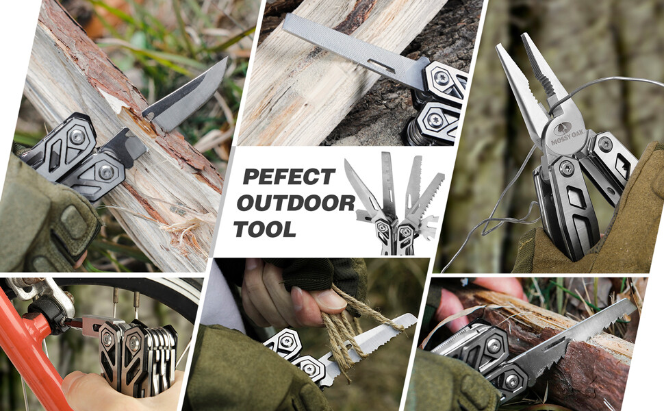 MOSSY OAK 21-in-1 Stainless Steel MultiTool Pocket Knife with Screwdriver Sleeve