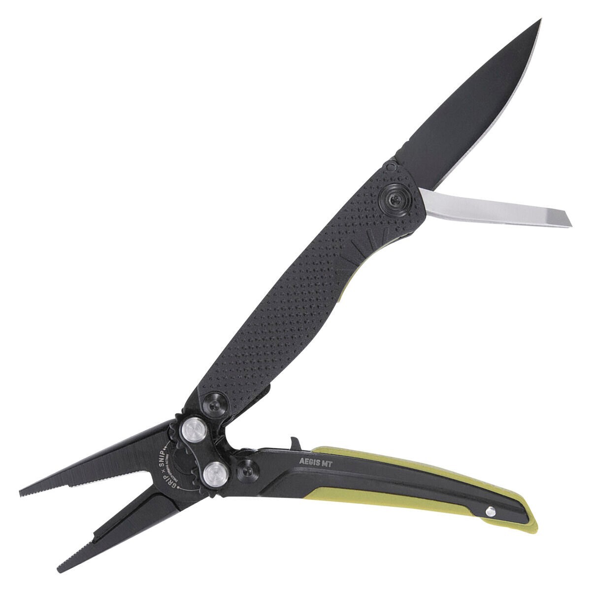 SOG Aegis Multi-Tool 1.9″ CRYO 440 Steel Clip Point Blade Black/Moss GRN Handles