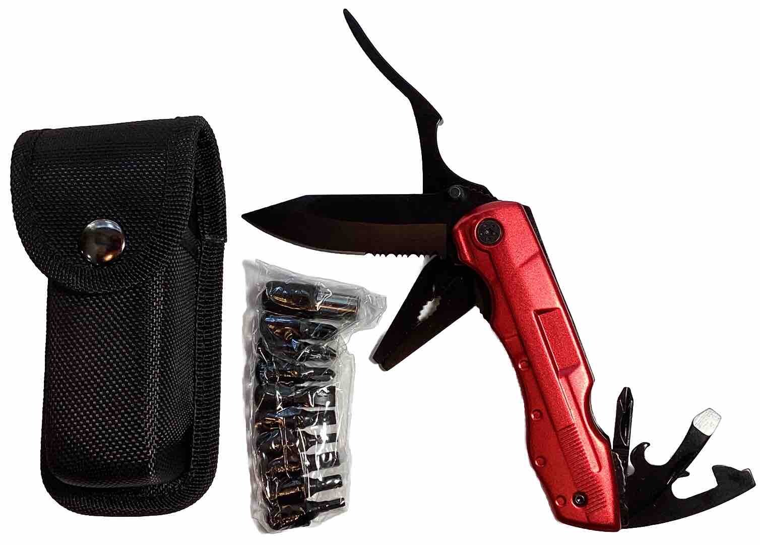 TITORLD MULTITOOL EDC KNIFE & PLIERS SET W/CASE, HIKING, HUNTING, CAMPING (New)