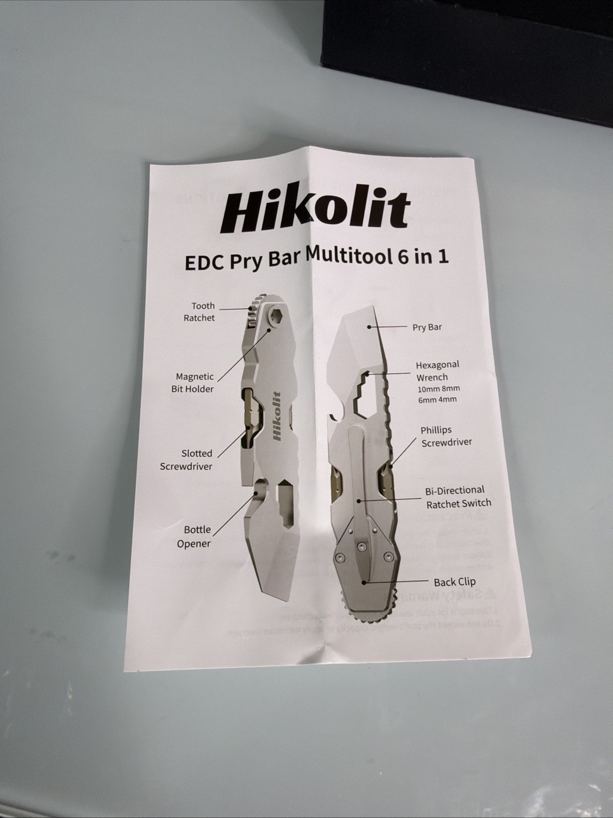 Versatile EDC Multitool Pry Bar with Ratchet Screwdriver, Bottle Opener & Hex Wr