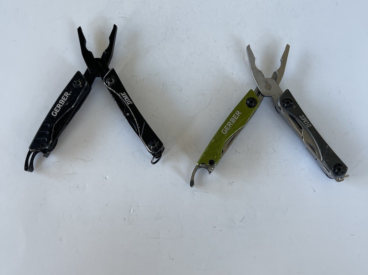 Lot 2 Gerber Dime Mini Multitools, Green / Black, Plain Edge, Scissors Fast Ship