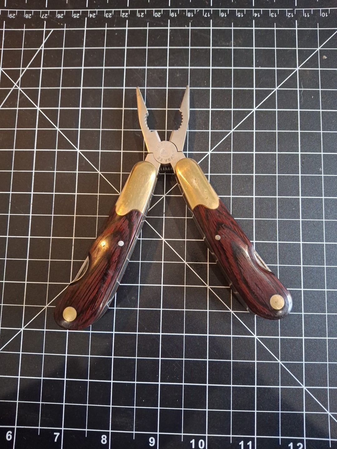 HUSKY 25 Years 25th Anniversary Limited Edition Multi-Tool Brass Wood Vtg USA