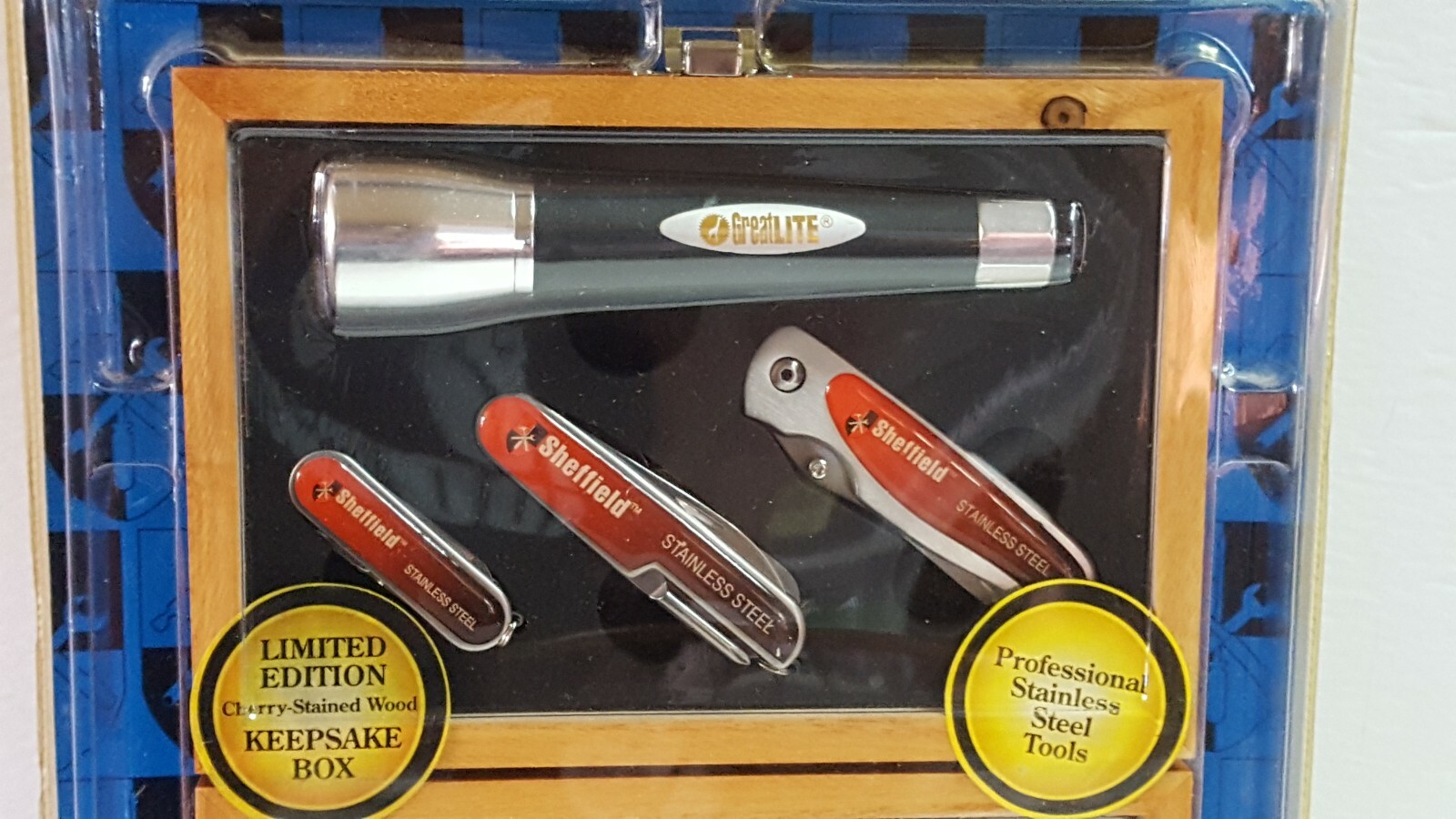 Sheffield 8 Pc Tool Kit :multi Function, pocket knives flashlight pouch 721l5