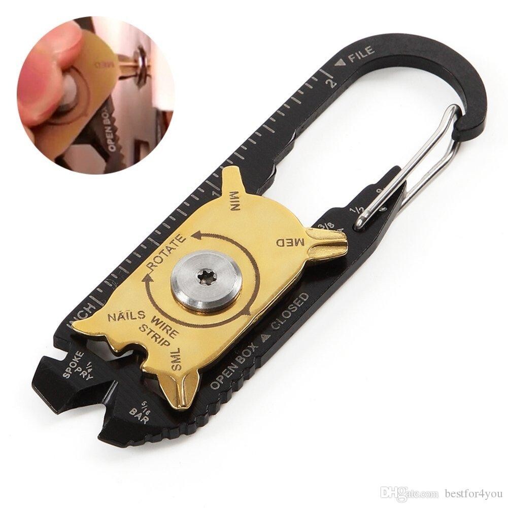 SHTF Survival 20 In 1 Multi-Tool Keychain, Carabiner Attachment Free Shipping.