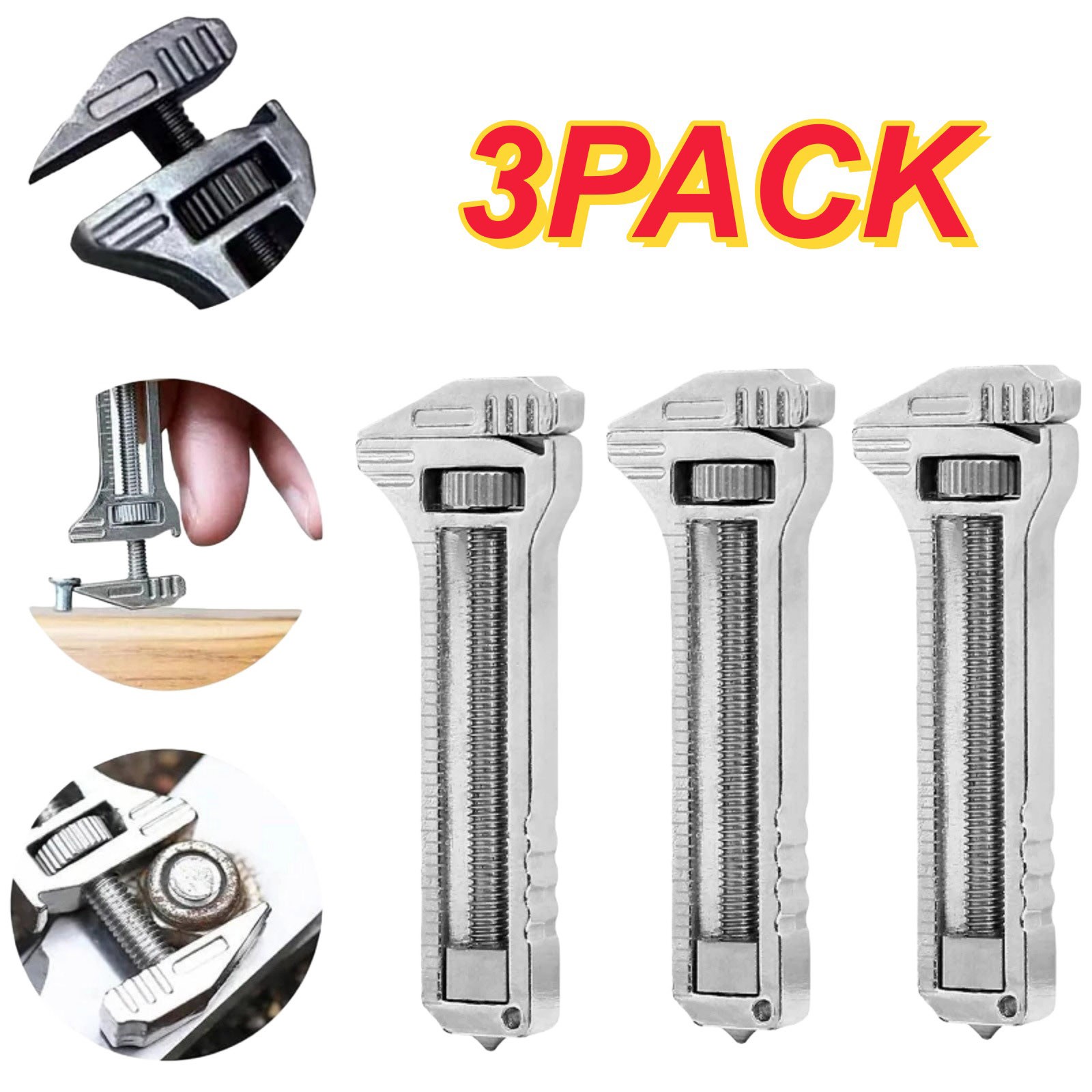3PCS Alloy Multi Functional Wrench Set with Bottle Opener for Repair and DIY