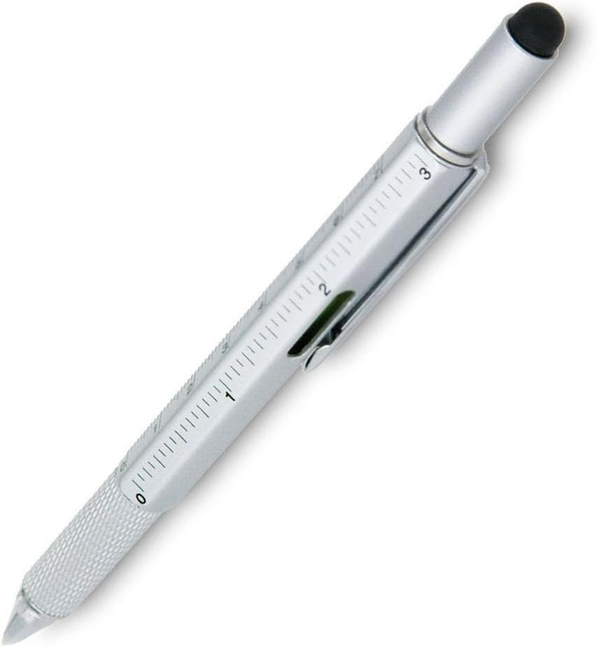 6-in-1 Metal Tech Tool Pen Multi-Function Ruler Level Screwdriver Gift for Men