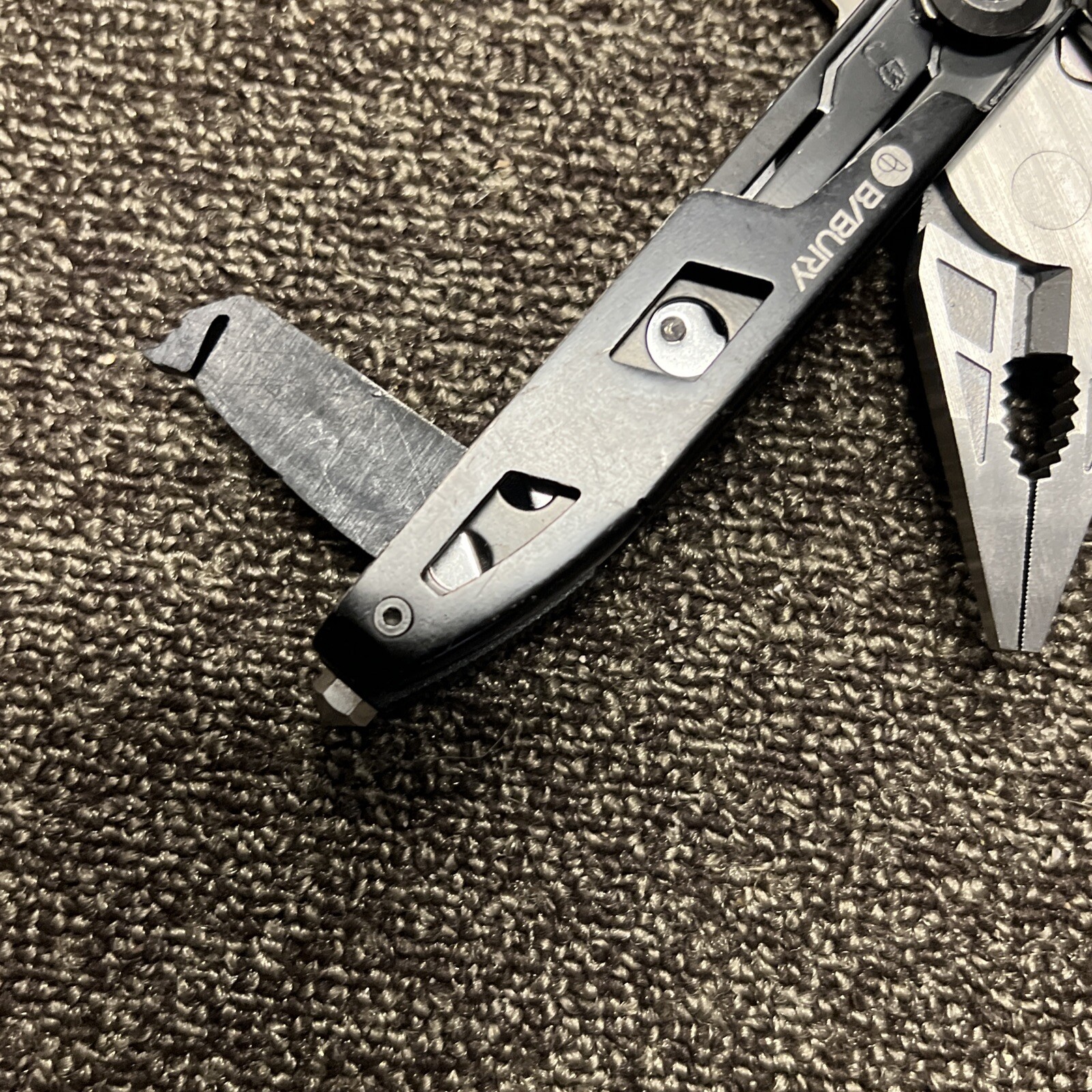 B/Bury Multi-Tool File Pliers Screwdrivers Glass Break