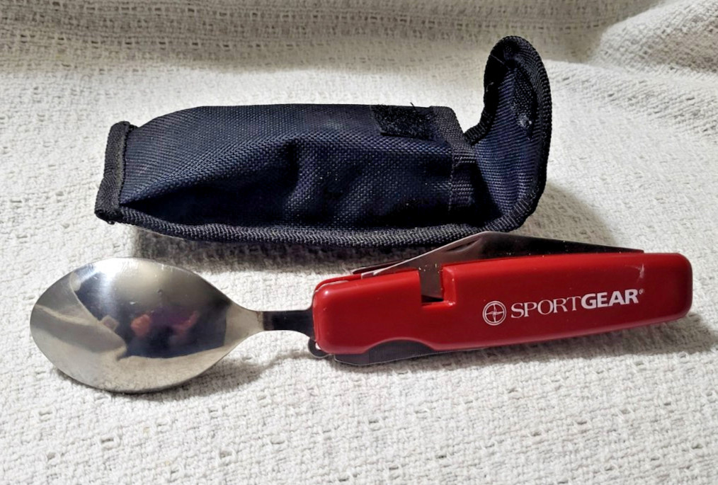 Sport Gear Folding Camping Utensil W Spoon Fork Knife Can/Bottle Opener