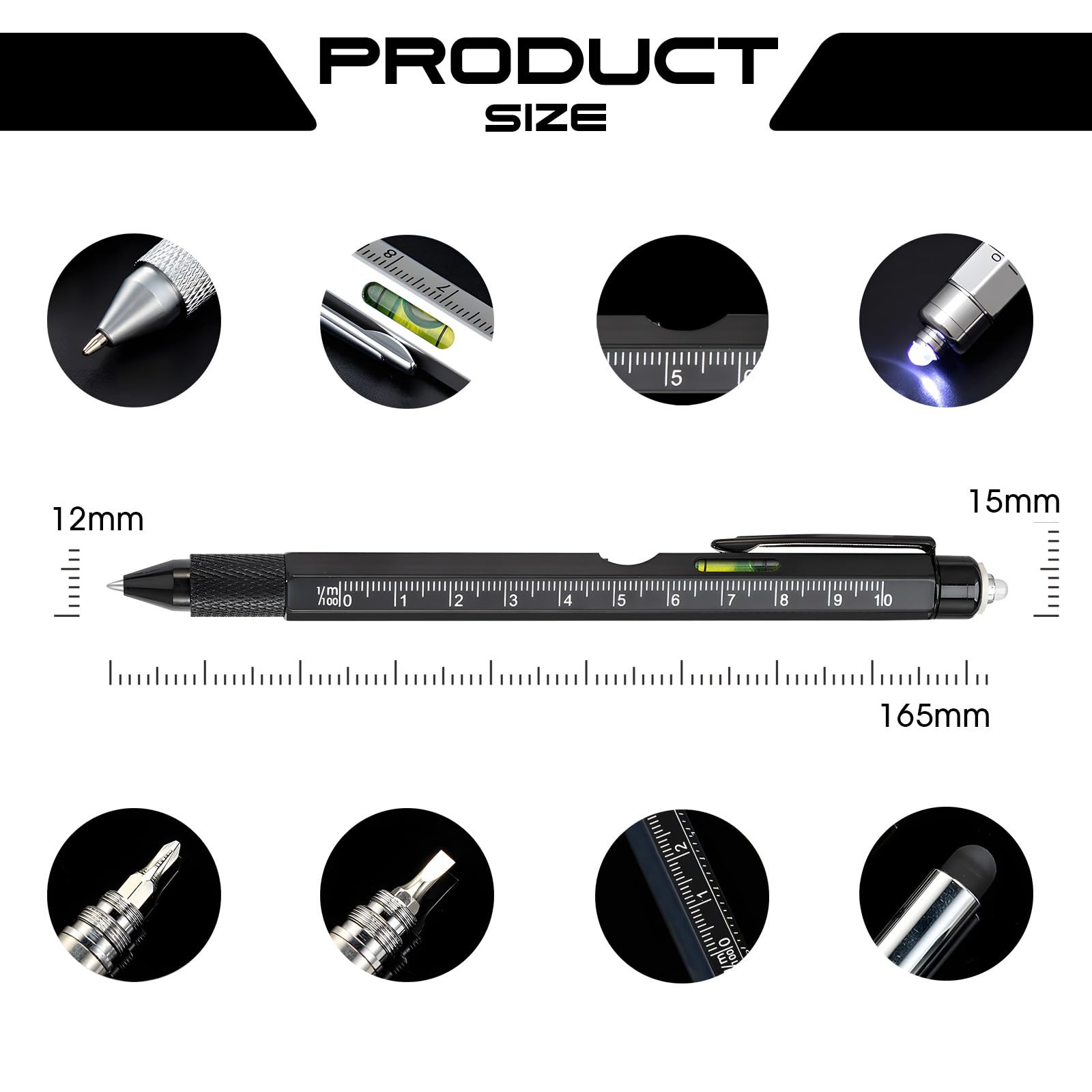 Christmas Gifts Stocking Stuffers for Men,Multitool Pen 9 in 1 Innovative Gif…