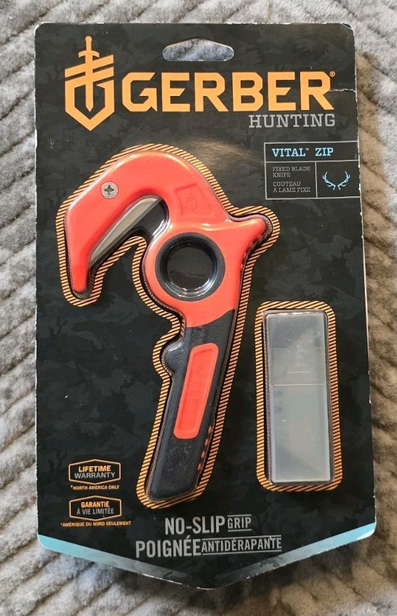 Gerber Hunting Vital Zip Fixed Blade Knife With Blades And Sheath No Slip Grip