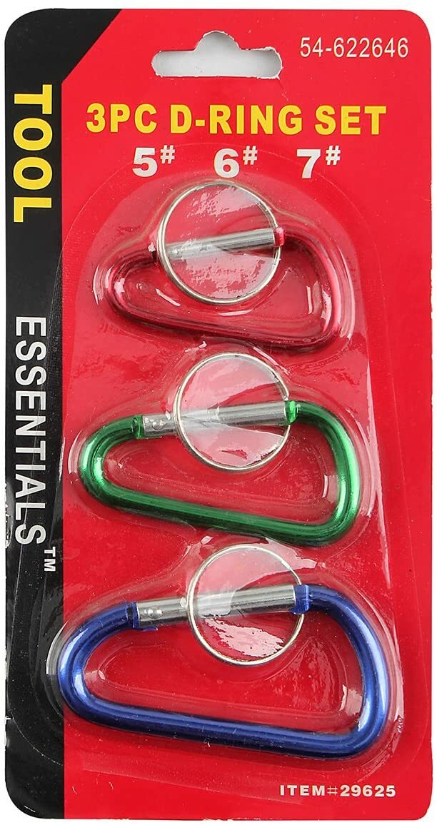 6 pcs Carabiner D-Ring Keychain Clip Outdoor Camping Climbing Keyring Snap Hook