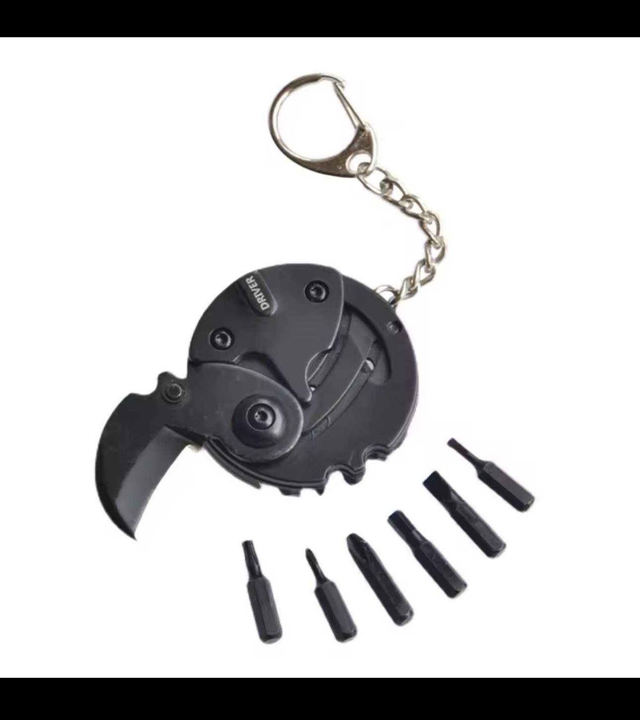 Multifunction Keychain Screwdriver Hex Coin Folding EDC Tool Mini Knife