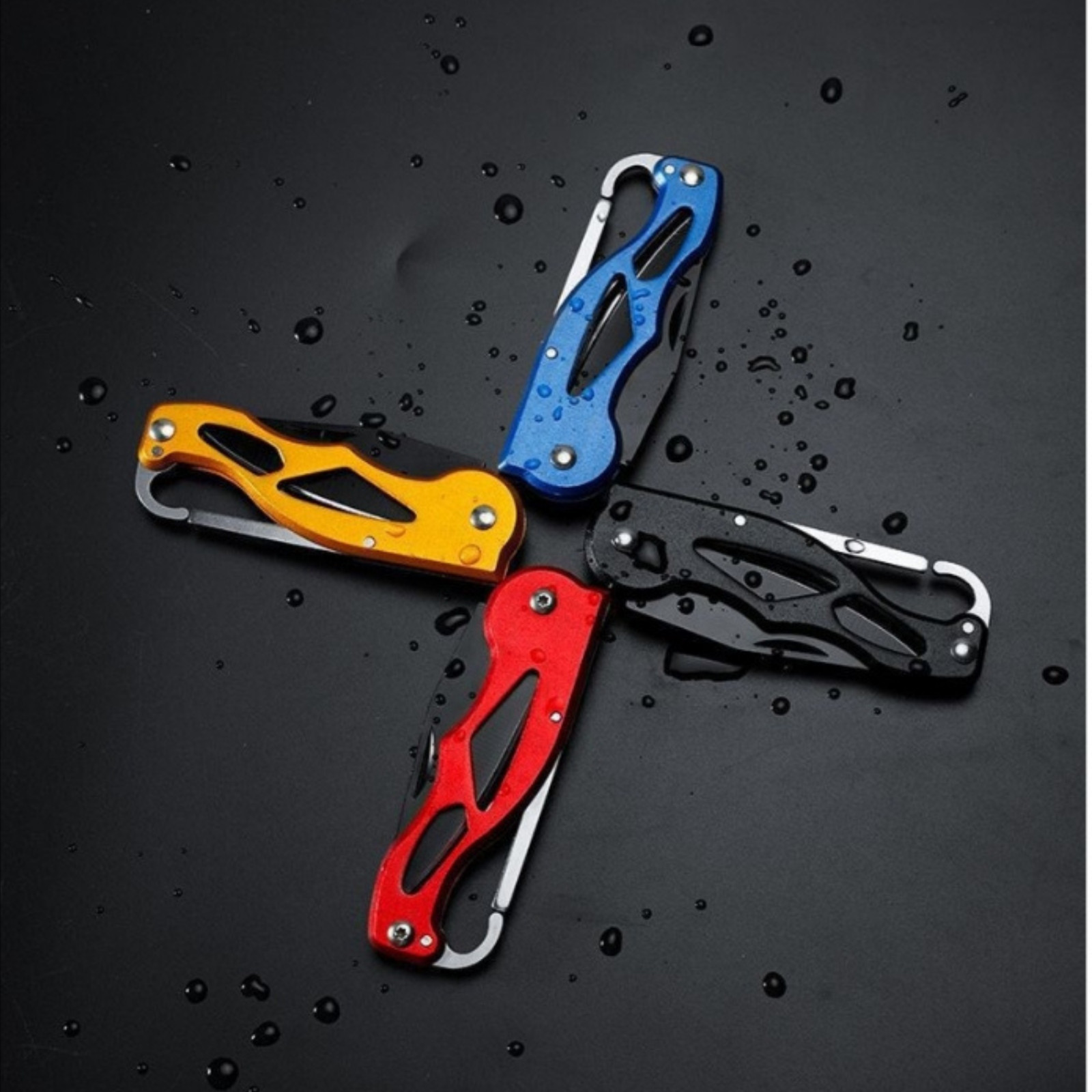 Folding Knife Key Chain Black BladeTactical Portable Pocket Hunting Survival NEW