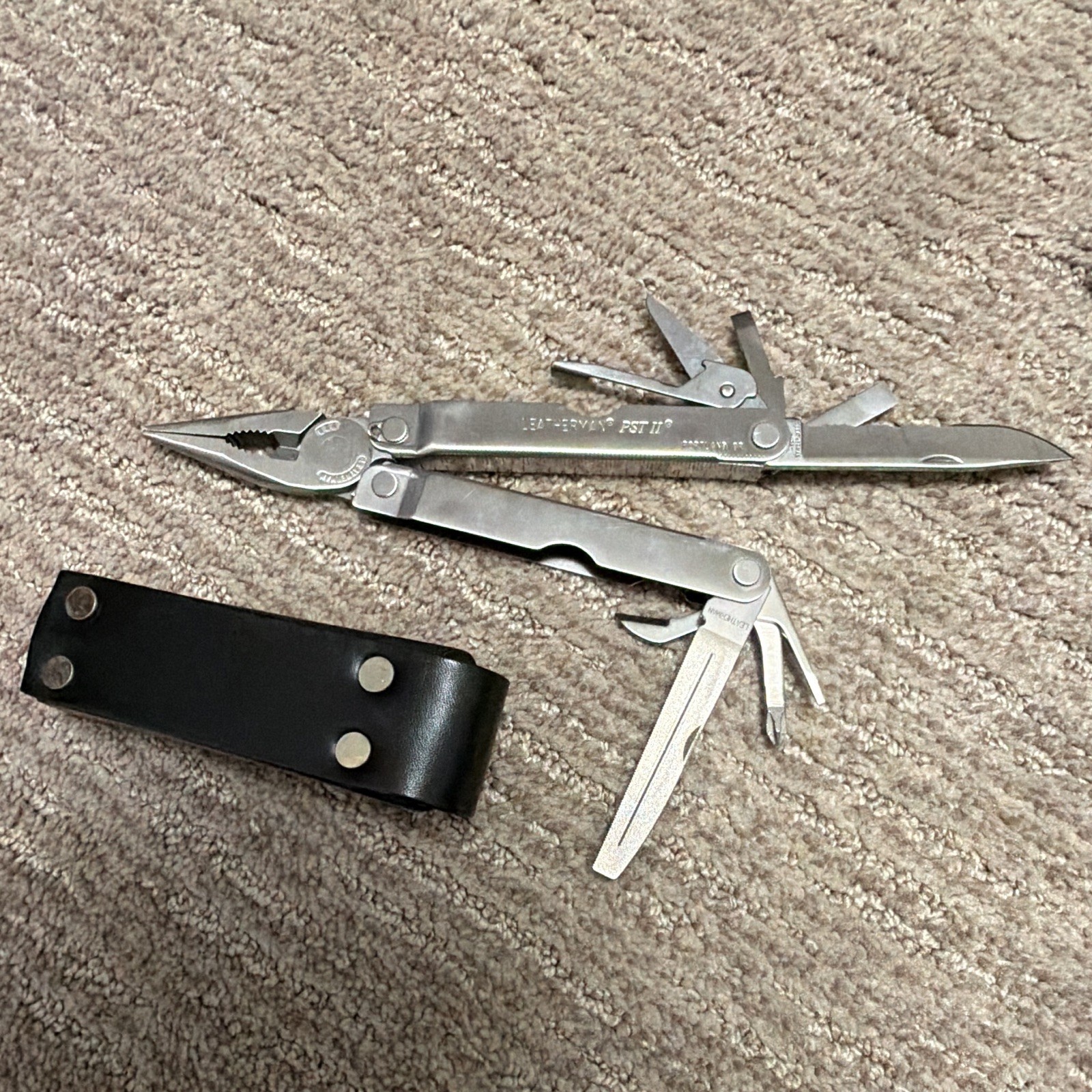 Leatherman PST II 9-Tool Stainless Multi-Tool Straight Edge, Sheath, 4in