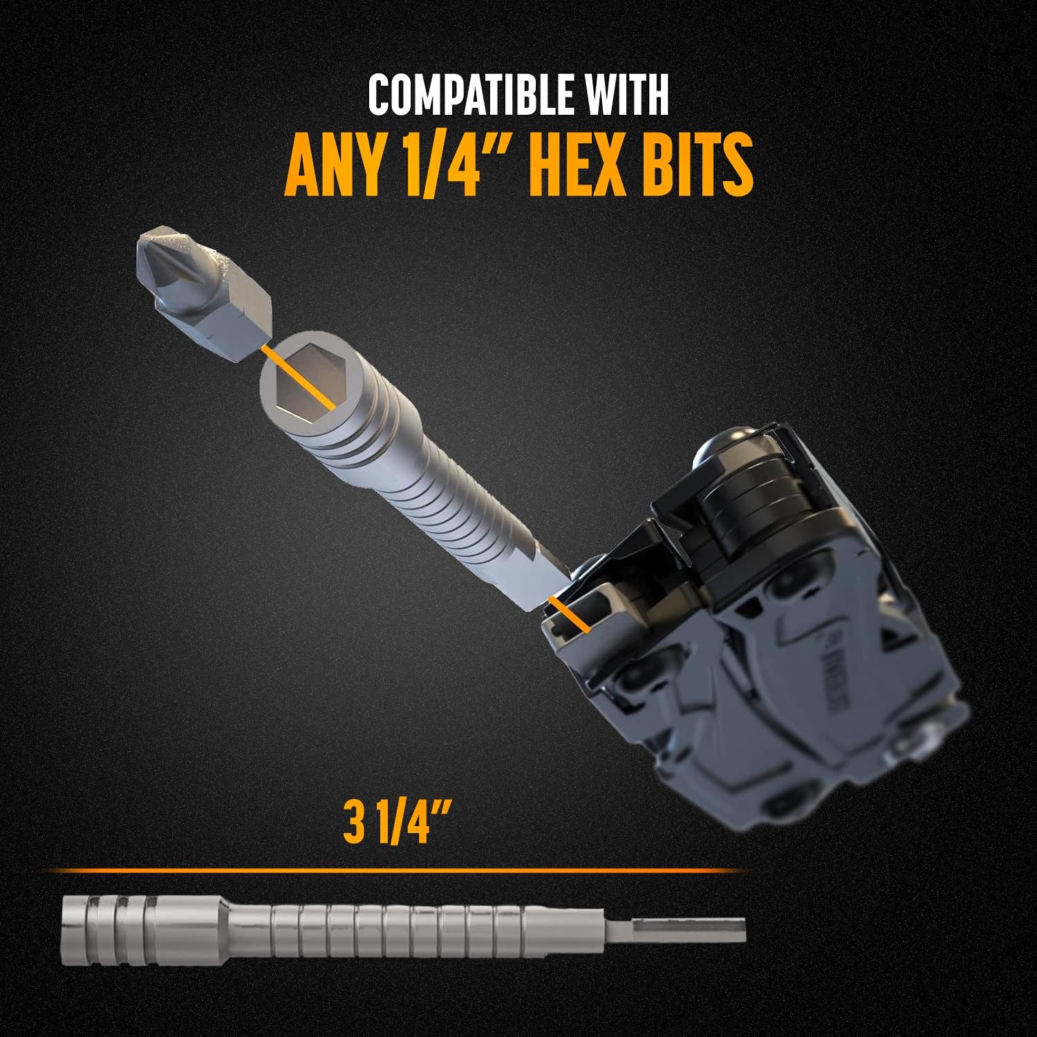 Galvanox Hex Bit Driver Adapter Extender for Leatherman Multitool Bit Driver