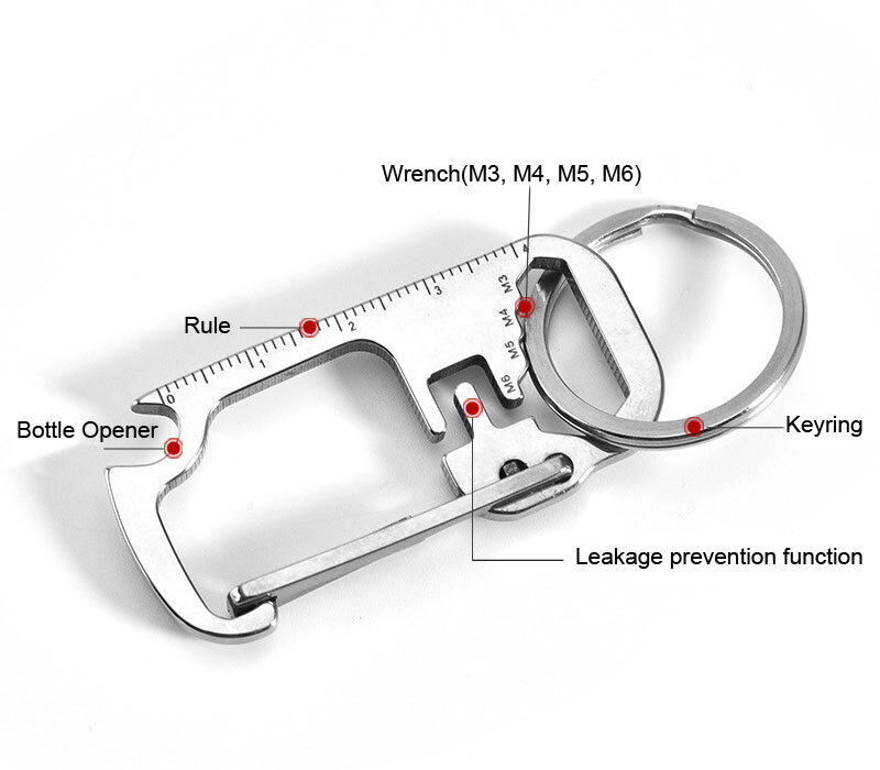 Outdoor EDC Multi Tools Waist Hanging Carabiner Creative Portable Keychain