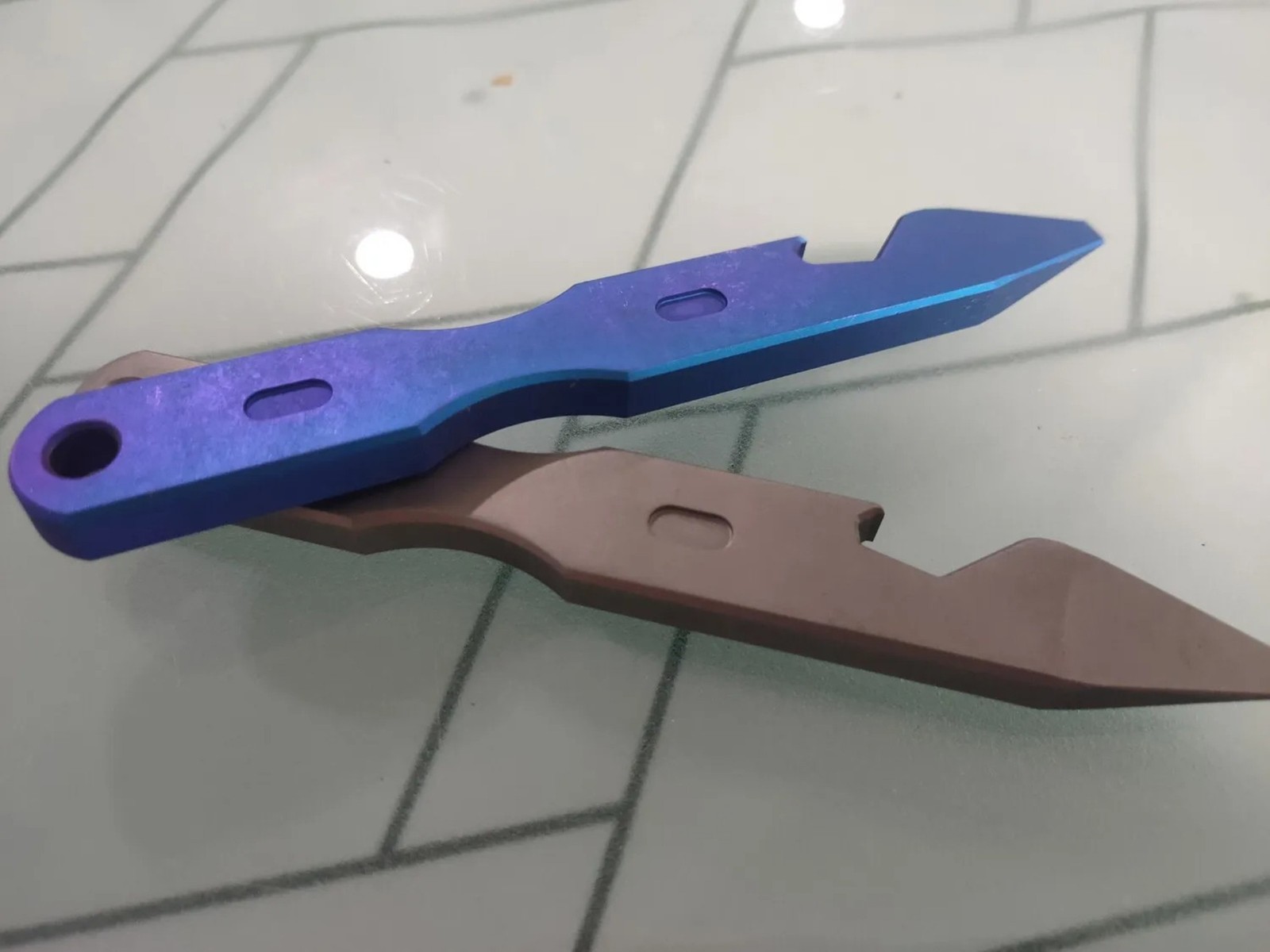 TC4 Titanium Crowbar Pry Bar Underreach Pendant EDC Tool Bottle Opener