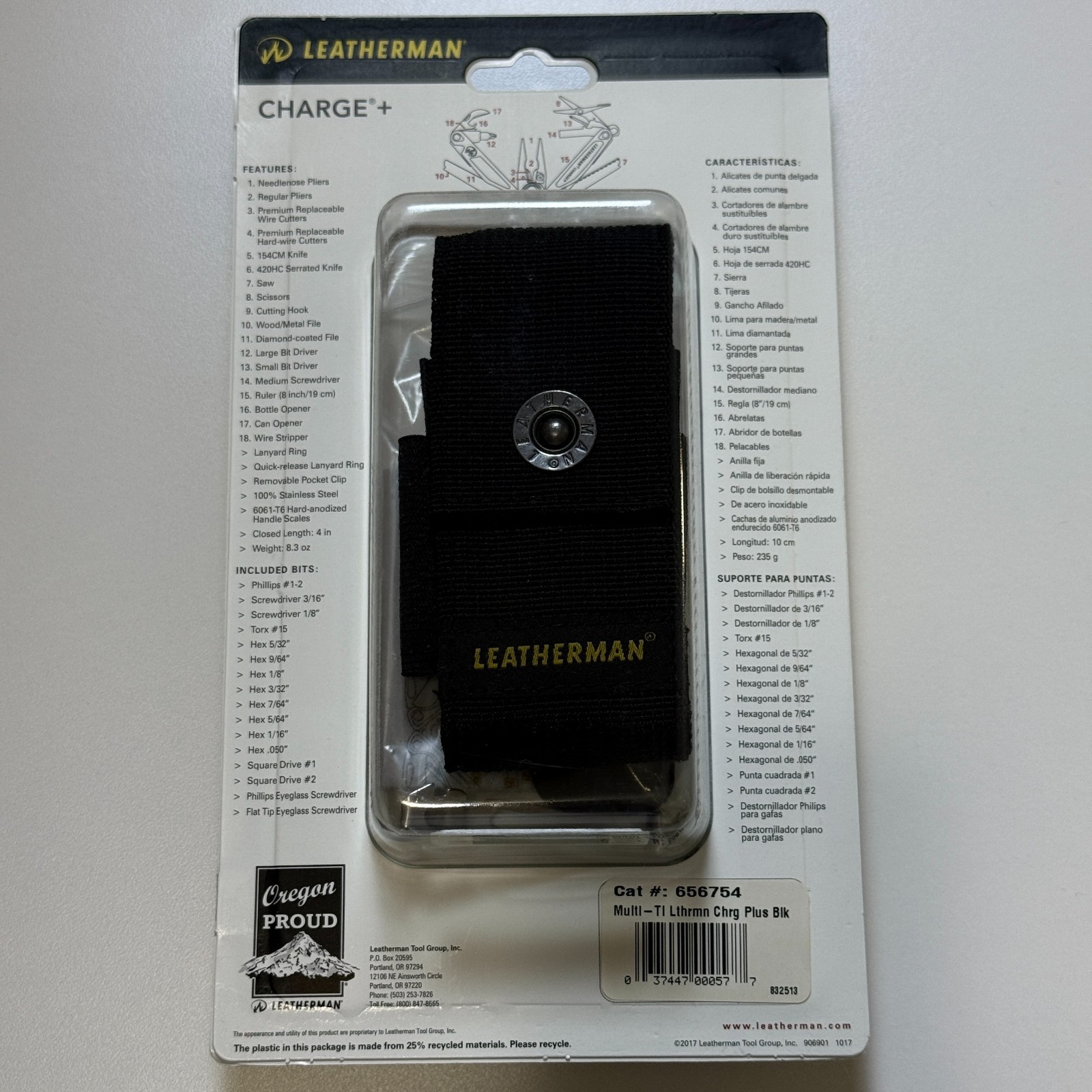 Leatherman Charge Plus Multitool 18 Tools 154CM Black with Sheath Discontinued