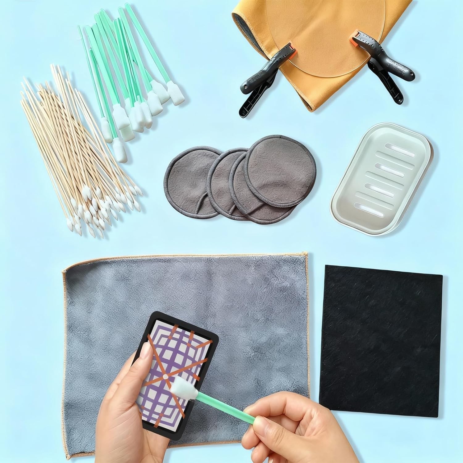 198-Piece Trading Card Care Kit – Cleaning Tools & Accessories