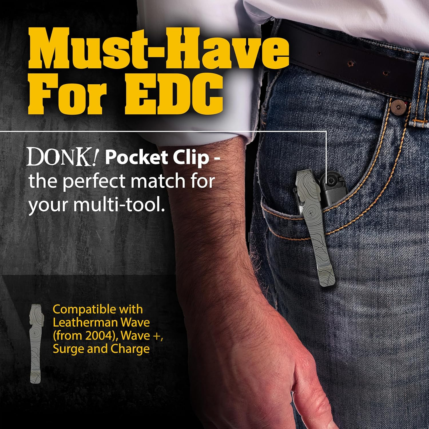 Pocket Clip Compatible with Leatherman Wave, Wave Plus+, Alpha, Surge & Charge A