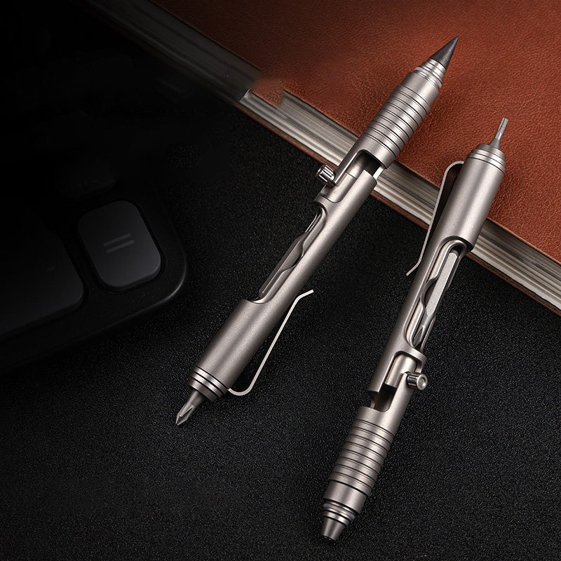 Titanium Alloy EDC Pen Tungsten Glass Breaker Emergency Writing Tool