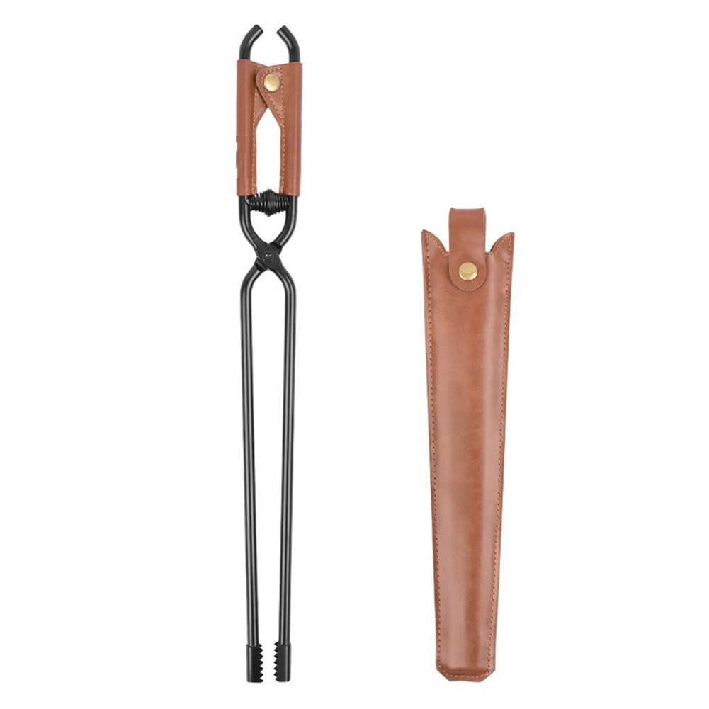 Fire Tongs for Outdoor Cooking and Camping with Leather Grip